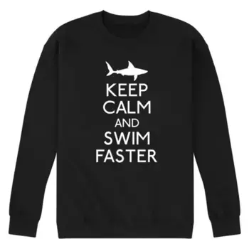 Мужской флисовый свитшот с принтом Swim Faster Licensed Character, черный