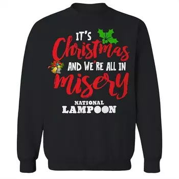 Мужской флисовый свитшот с рисунком Christmas Misery National Lampoon's Christmas Vacation Licensed Character, черный