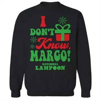 Мужской флисовый свитшот с рисунком «I Dont Know Margo National Lampoon's Christmas Vacation» Licensed Character, черный