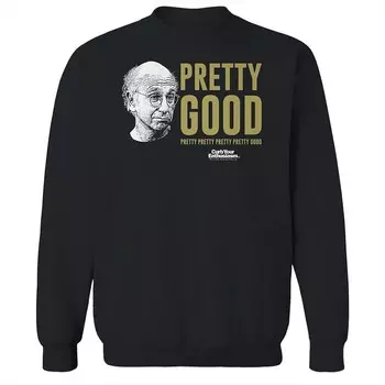 Мужской флисовый свитшот с рисунком Pretty Good Larry Face Curb Your Enthusiasm Licensed Character, черный