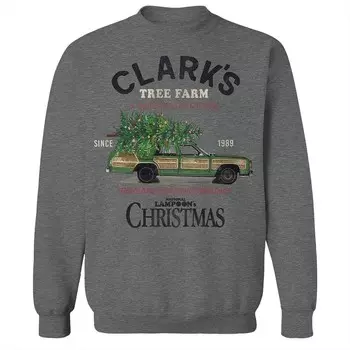 Мужской флисовый свитшот с рисунком Tree Farm Sign National Lampoon's Christmas Vacation Licensed Character, цвет Graphite Heather