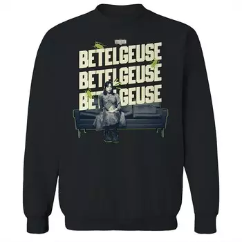 Мужской флисовый свитшот Say It 3 Beetlejuice Graphic Teeimes Beetlejuice Graphic Crew Licensed Character, черный