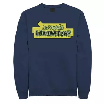 Мужской флисовый топ с официальным логотипом Dexter's Laboratory, синий Licensed Character, синий