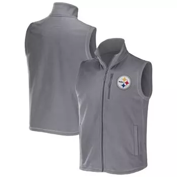 Мужской флисовый жилет с молнией во всю длину из коллекции NFL x Darius Rucker от Fanatics Grey Pittsburgh Steelers