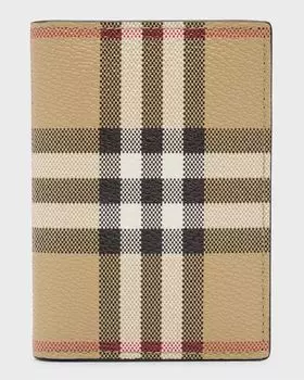 Мужской футляр для карт в клетку Bateman Vintage Check, двойной складки Burberry, цвет Archive Beige