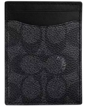 Мужской футляр для карточек с зажимом для денег COACH, серый