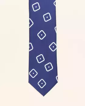 Мужской галстук чернильно-синего цвета с геометрическим принтом PuroEgo, синий