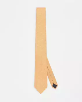 Мужской галстук из шёлкового твила с принтом Mirto, оранжевый