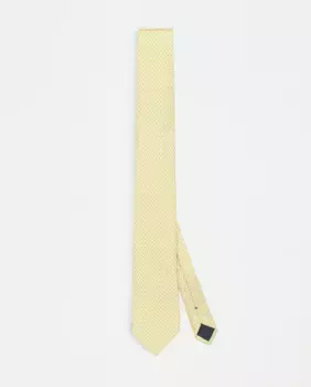 Мужской галстук из шёлкового твила с принтом Mirto, жёлтый