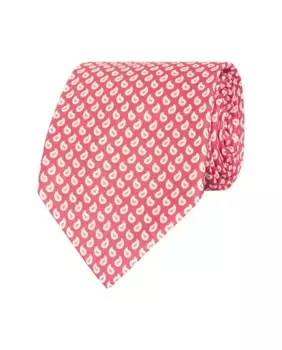 Мужской галстук из шёлкового твила с принтом Mirto, розовый