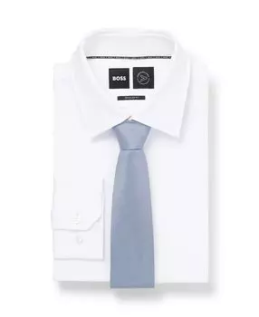 Мужской галстук из жаккардового плетения из чистого шелка с микроузором Hugo Boss