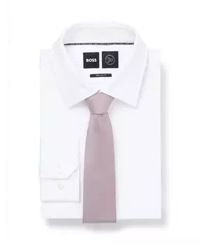 Мужской галстук из жаккардового плетения из чистого шелка с микроузором Hugo Boss