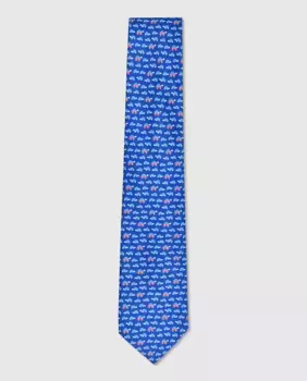 Мужской галстук с принтом Olimpo, темно-синий