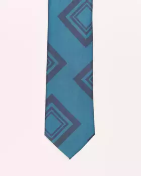 Мужской галстук с принтом в цвете «бензин-синий» PuroEgo