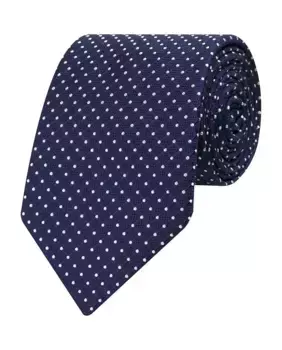 Мужской галстук темно-синего шелкового цвета Mirto, темно-синий