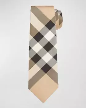 Мужской галстук в клетку Blade шириной 7 см Burberry, цвет Beige