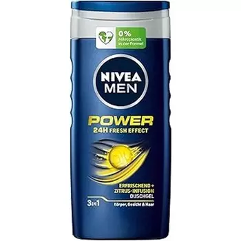 Мужской гель для душа Power 24h Fresh Effect 3 в 1 250 мл Nivea