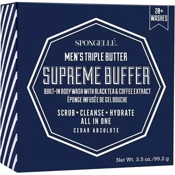 Мужской гель для душа с тройным маслом Supreme, насыщенный буферным кедровым абсолютом, Spongelle