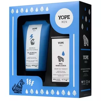 Мужской гель для умывания лица Wood 150 мл и увлажняющий крем 50 мл Yopeset