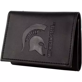 Мужской гибридный тройной кошелек Michigan State Spartans черного цвета