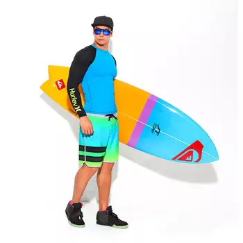 Мужской гидрокостюм LIEYU, сплит-морской купальник с длинными рукавами, быстросохнущий, для дрифта, серфинга, для мужчин (черно-синий верх (цельный) 3XL)