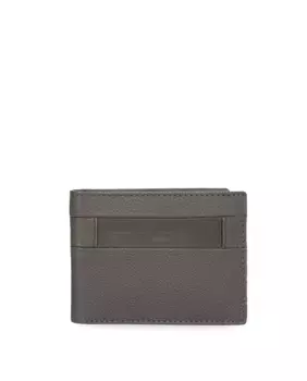 Мужской горизонтальный серый кожаный кошелек с флажком Pepe Jeans