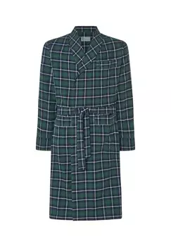 Мужской халат из фланели из чистого хлопка зеленого цвета El Bho NOCTURNO, зеленый