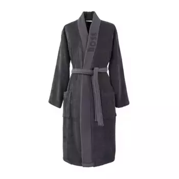 Мужской халат-кимоно Египетский хлопок 450 гр/м2 Однотонный Hugo Boss, графит