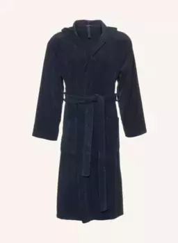 Мужской халат с капюшоном Schiesser, синий