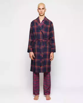 Мужской халат с запахом Mirto, темно-синий