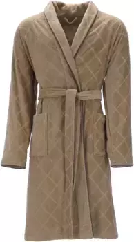 Мужской халат Vossen "Barron" (1 шт.), с шалевым воротником, ромбовидный дизайн, цвет Camel