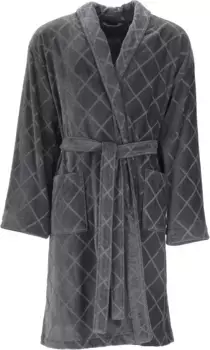 Мужской халат Vossen "Barron" (1 шт.), с шалевым воротником, ромбовидный дизайн, цвет Graphit