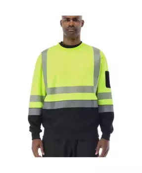 Мужской HiVis свитшот с рефлективной лентой — высоковидимый безопасный пуловер RefrigiWear, зеленый