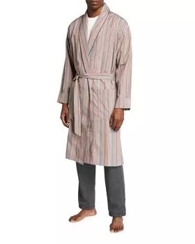 Мужской хлопковый халат в несколько полосок Paul Smith, цвет Multicolor