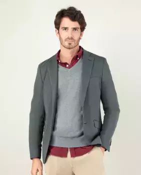 Мужской хлопковый пиджак на пуговицах El Ganso, зеленый