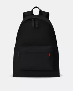 Мужской хлопковый рюкзак с вышитой лошадью Ralph Lauren, черный
