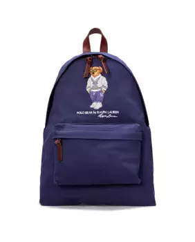 Мужской хлопковый рюкзак с вышитым Polo Bear Polo Ralph Lauren, голубой