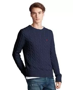 Мужской хлопковый свитер косой вязки Polo Ralph Lauren, мульти