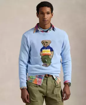 Мужской хлопковый свитер Polo Bear Polo Ralph Lauren, синий