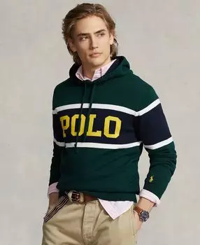 Мужской хлопковый свитер с капюшоном и логотипом Polo Ralph Lauren