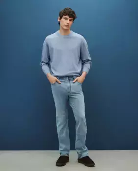 Мужской хлопковый свитер с круглым вырезом Dustin, светло-голубой