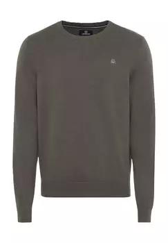 Мужской хлопковый свитер с круглым вырезом LERROS, цвет Aged Olive