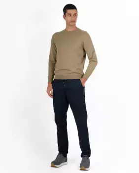 Мужской хлопковый свитер с круглым вырезом Makarthy, коричневый