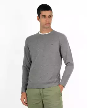 Мужской хлопковый свитер с круглым вырезом Makarthy, серый