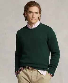Мужской хлопковый свитер с круглым вырезом Polo Ralph Lauren, зеленый