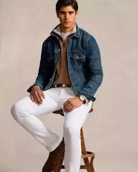 Мужской хлопковый свитер с полумолнией Polo Ralph Lauren, цвет Topo