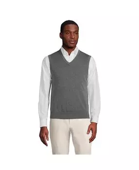 Мужской хлопковый свитер тонкого калибра Supima Lands' End