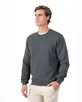 Мужской хлопковый свитшот с круглым вырезом Makarthy, темно-серый