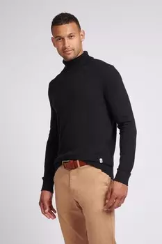 Мужской хлопковый трикотажный джемпер с высоким воротником U.S. Polo Assn, черный