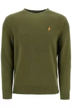 Мужской хлопковый трикотажный свитер Polo Ralph Lauren, зеленый